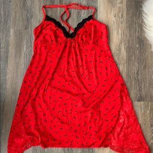 Red with black heart nightgown